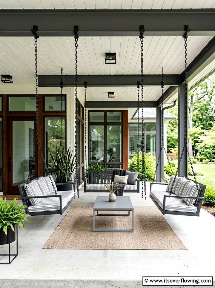 Steel Porch Swings - 25 front porch ideas with metal decor