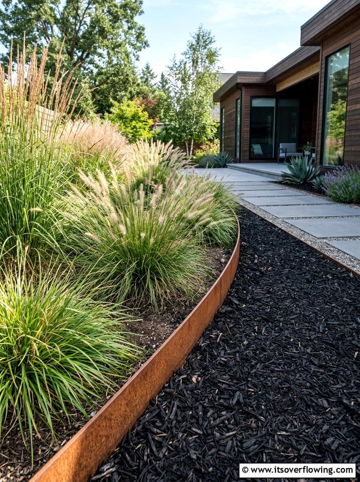 Steel landscape edging - 25 backyard ideas with edging