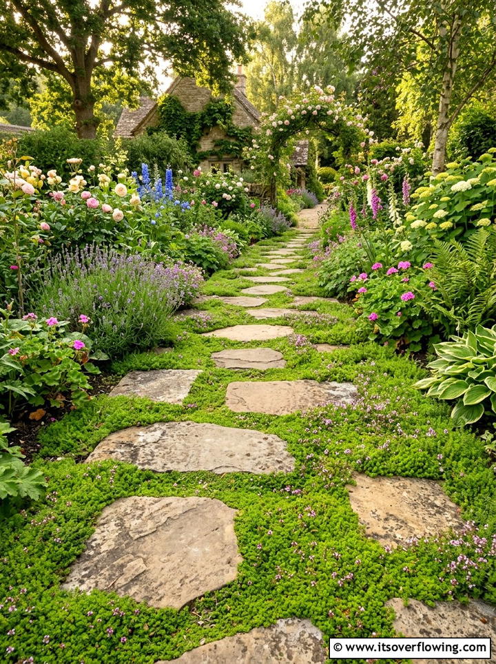 Stepping Stone Path With Ground Cover - 25 garden design ideas for narrow pathways
