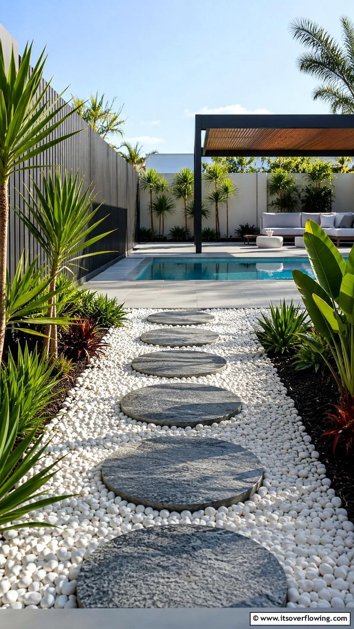 Stepping Stone Paths - 20 Pool Walkway Ideas for a Stunning Backyard