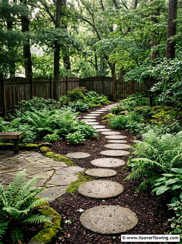 Stepping Stone Trail - 25 cheap garden ideas with no grass landscaping