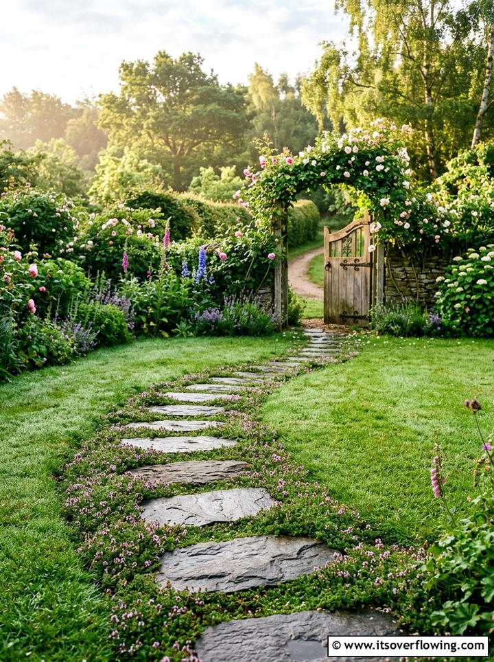 Stepping Stone Walkway - 25 garden decor ideas with stone accents
