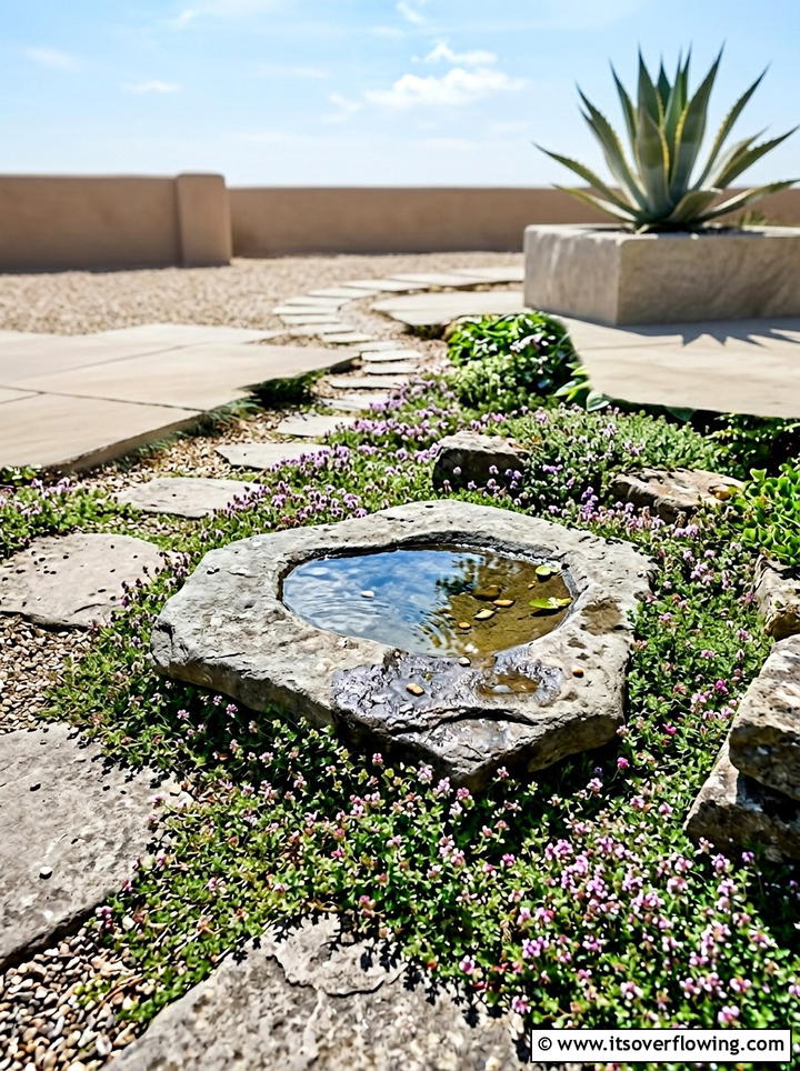 Stepping stone bird bath - 25 upcycled garden ideas with bird baths
