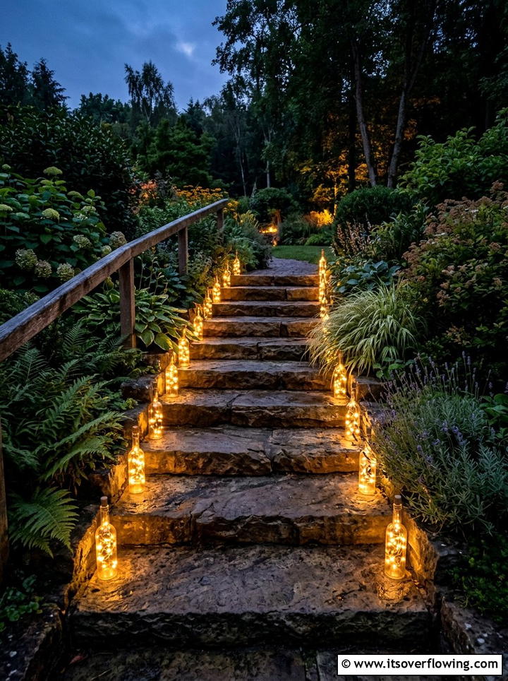 Steps And Stairs Safety Lighting - 25 garden ideas with bottle lights