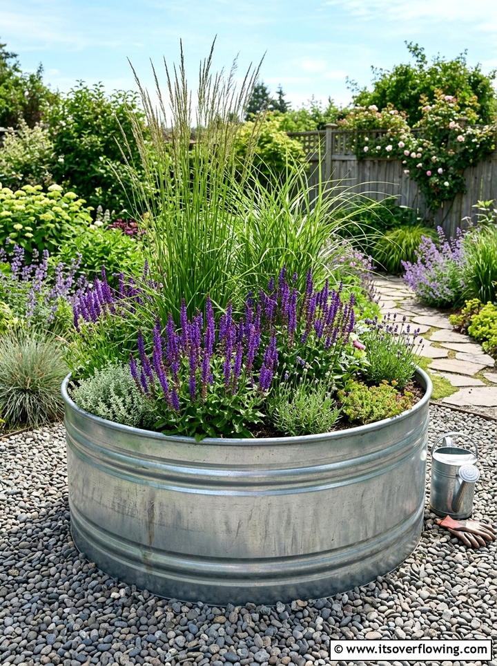 Stock Tank Planter - 25 creative garden ideas on a budget