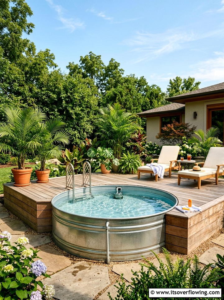Stock Tank Pool - 25 backyard ideas for entertaining