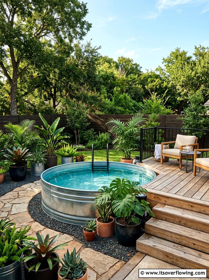 Stock Tank Pool - 25 backyard ideas on a budget