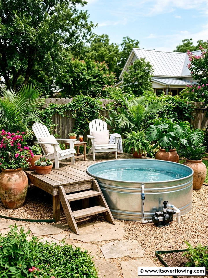 Stock Tank Pool Setup - 25 backyard ideas for small yards
