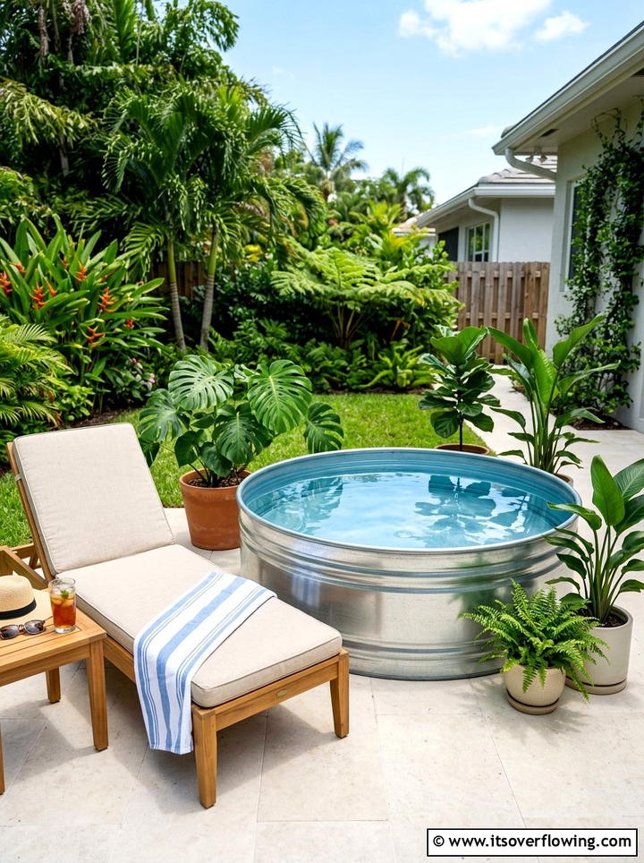 Stock tank pool - 25 garden ideas for rental homes
