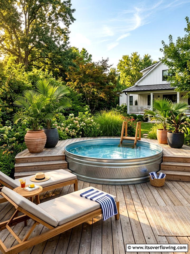 Stock tank pool - 25 backyard ideas for suburban homes