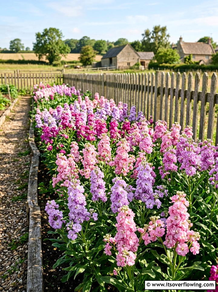 Stocks Flower Border - 25 creative garden ideas with fragrance gardens