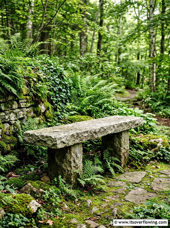 Stone Bench - 25 garden ideas for japanese style