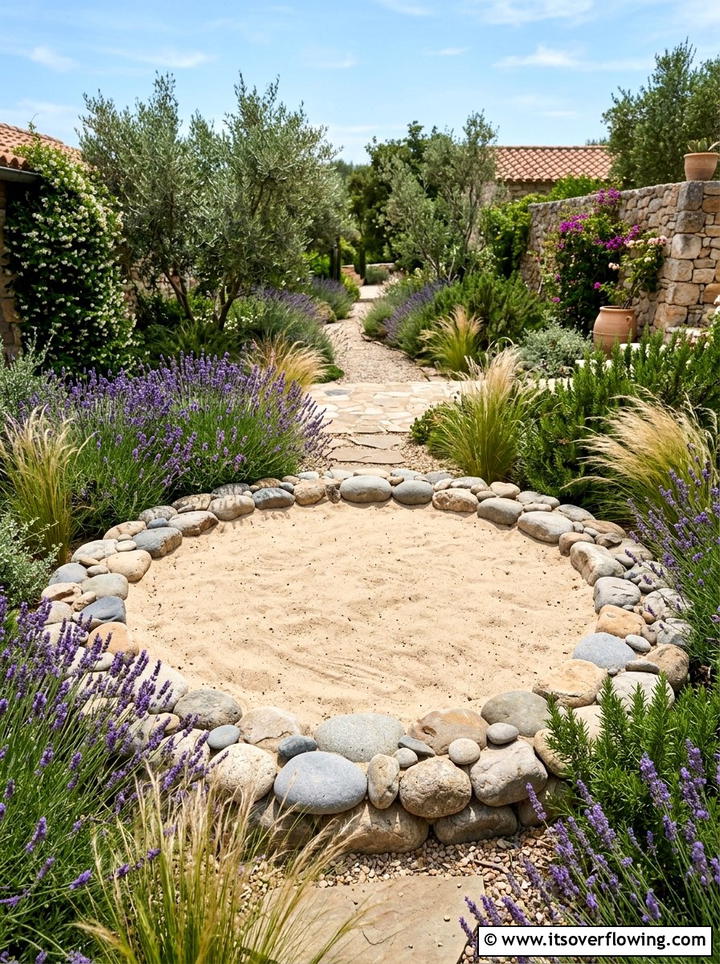 Stone Border Sandbox - 25 backyard ideas with sandbox