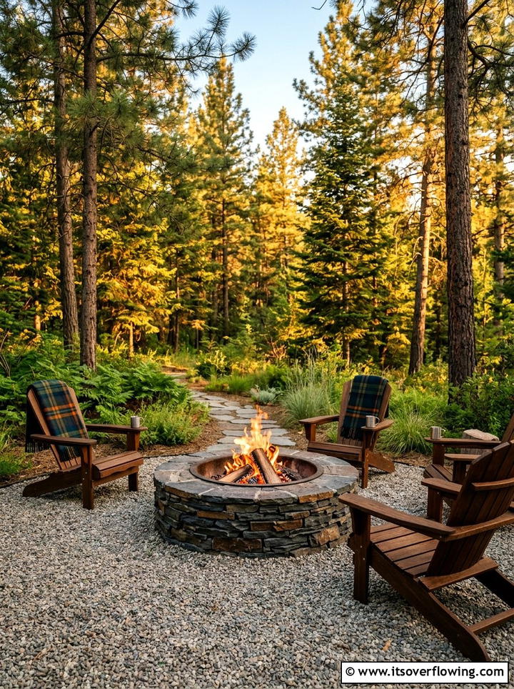 Stone Fire Pit - 25 backyard decorating ideas with patio decor