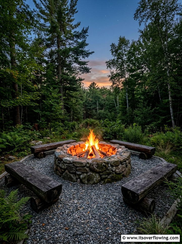 Stone Fire Pit - 25 backyard ideas with rustic style