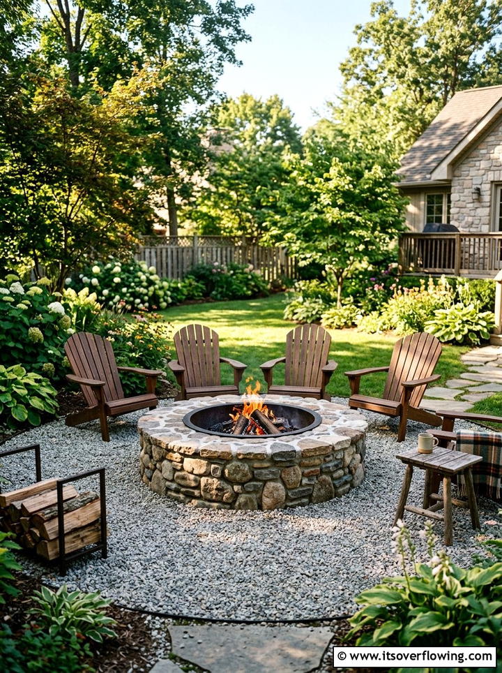 Stone Fire Pit Area - 25 creative garden ideas with rustic charm