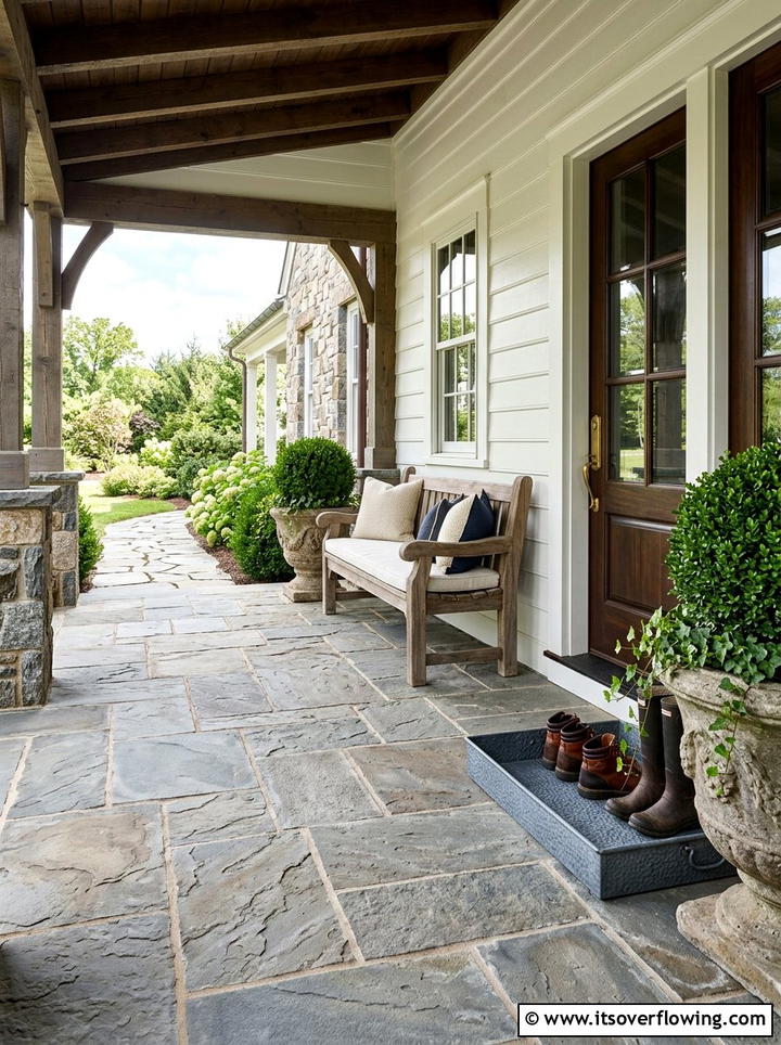Stone Floor Porch - 25 front porch ideas with boot tray