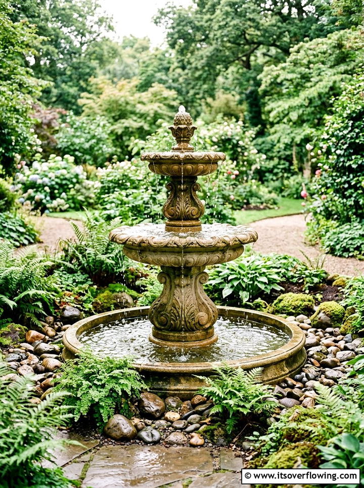 Stone Fountain Garden Feature - 25 small garden ideas for front yard