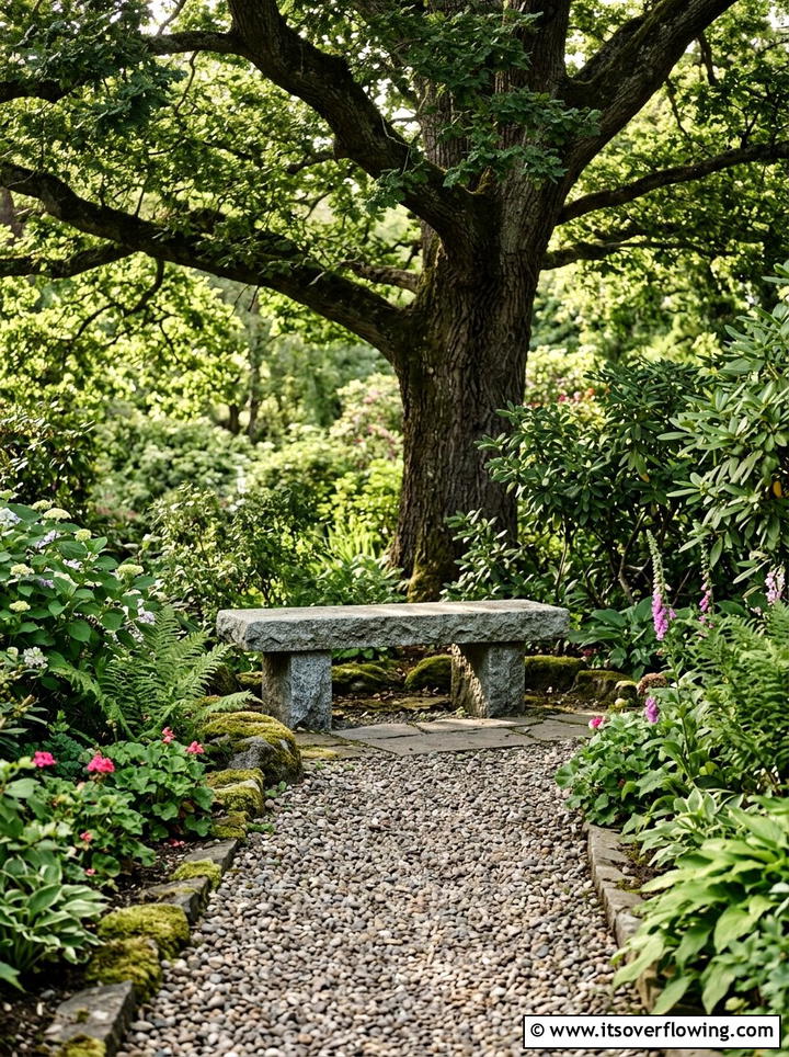 Stone Garden Bench - 25 garden decor ideas with stone accents