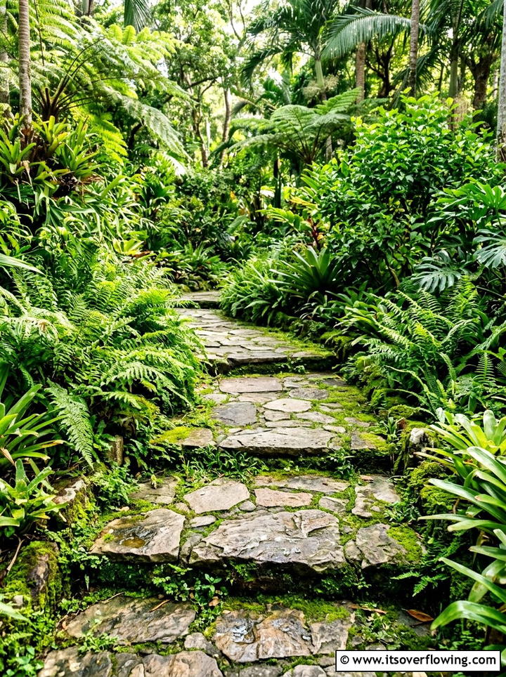 Stone Garden Path - 25 garden ideas for tropical style