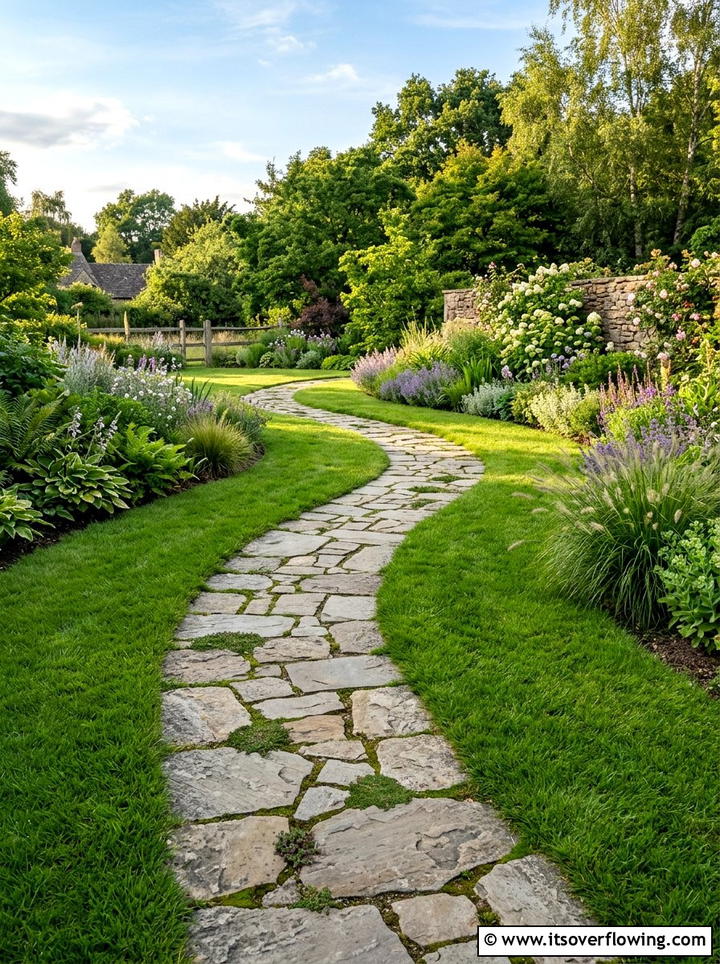 Stone Garden Path - 25 garden decor ideas with neutral tones