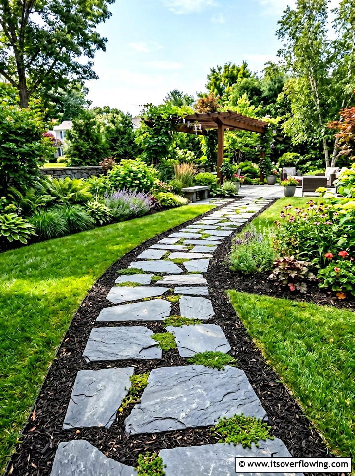 Stone Garden Path - 25 backyard decorating ideas with modern accents