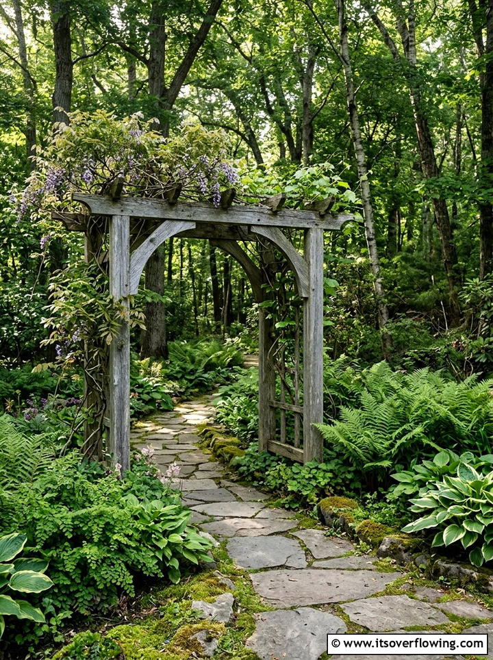 Stone Path Garden Arbor - 25 garden ideas with arbors