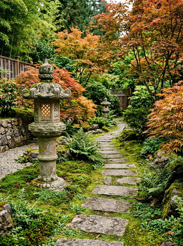 Stone Pathway Lantern - 25 backyard decorating ideas with candle holders