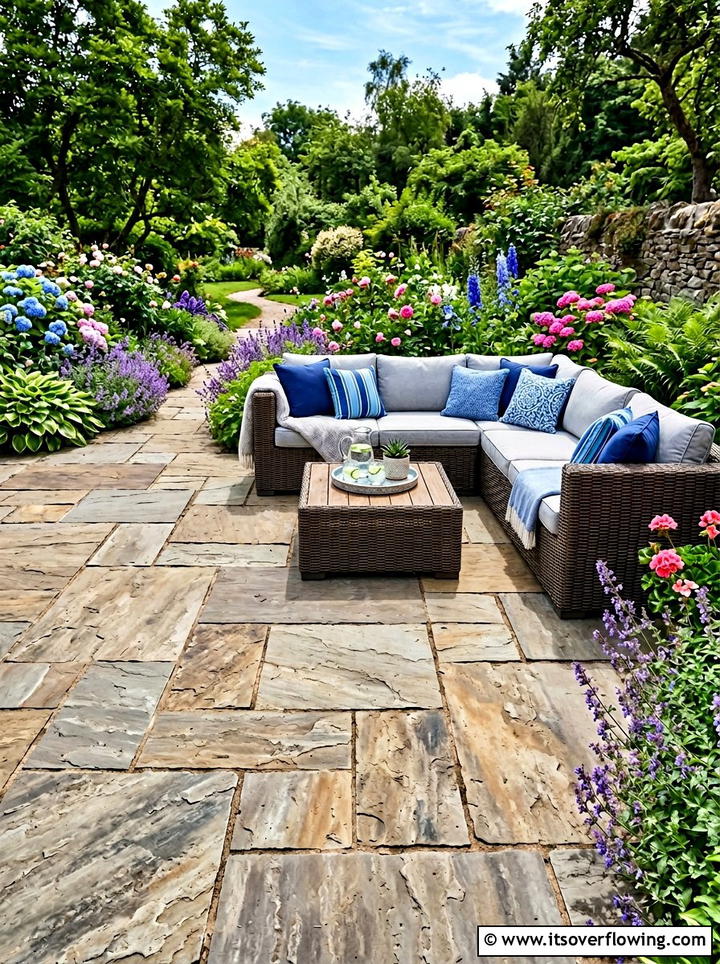 Stone Paver Patio - 25 backyard ideas with seating area