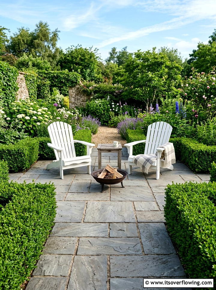 Stone Paver Patio With Adirondack Chairs - 25 small garden ideas with cozy seating