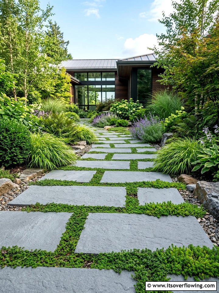 Stone Paver Walkway - 25 garden ideas for side yards