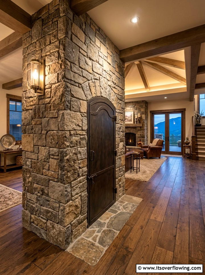Stone Pillar Storage - 25 front porch ideas with package drop zone