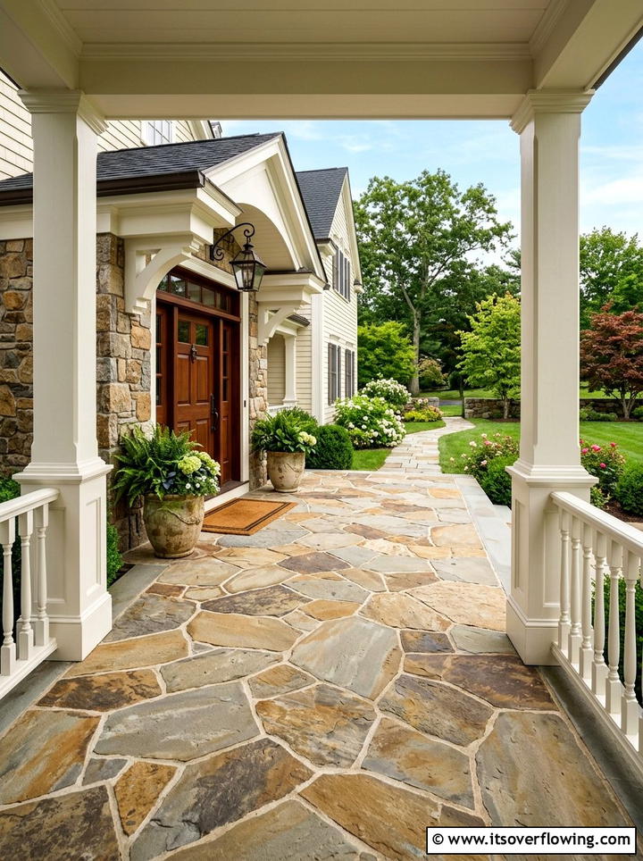 Stone Porch Floor - 25 front porch decor ideas with rustic accents