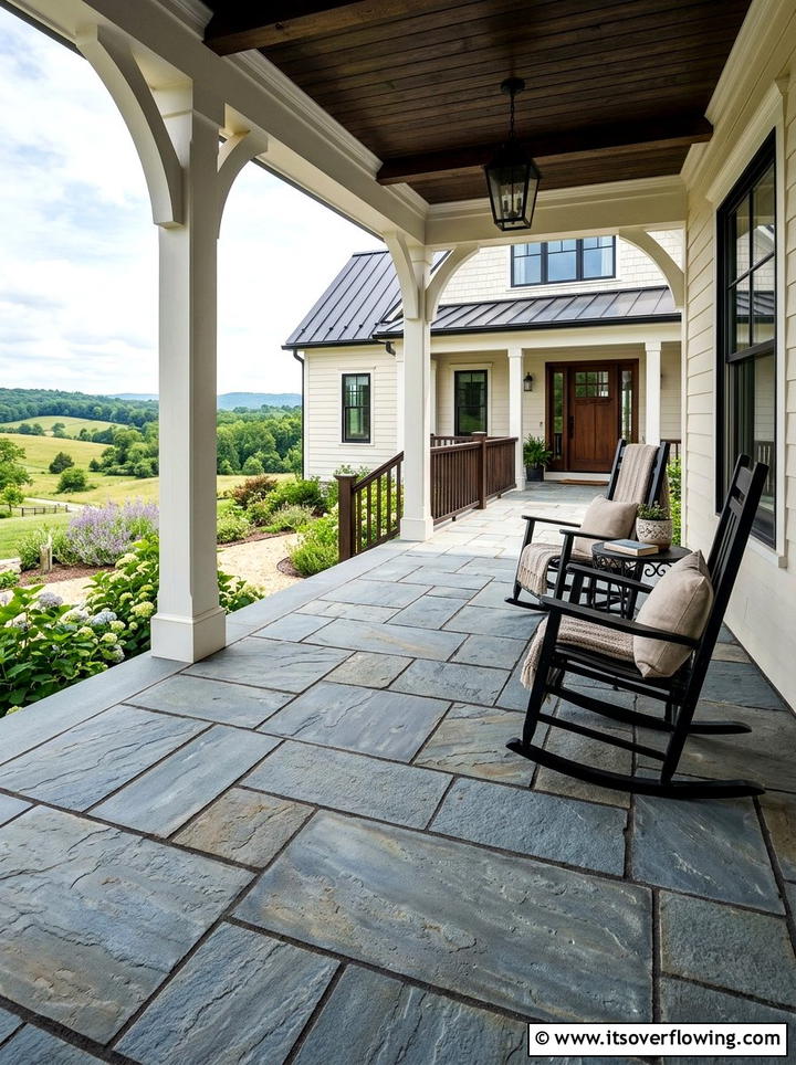 Stone Porch Floor - 25 front porch decor ideas with farmhouse charm