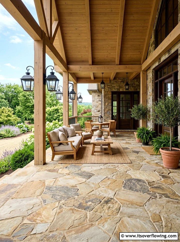 Stone Porch Flooring - 25 front porch decor ideas with neutral tones