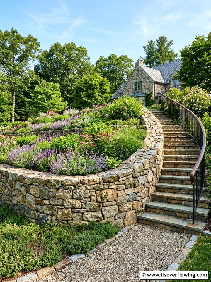 Stone Retaining Wall - 25 creative garden ideas with sustainable landscaping