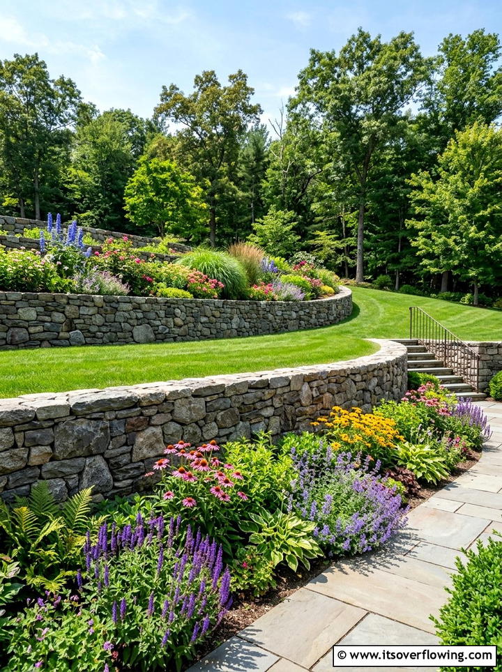 Stone Retaining Wall - 25 garden ideas with weekend projects