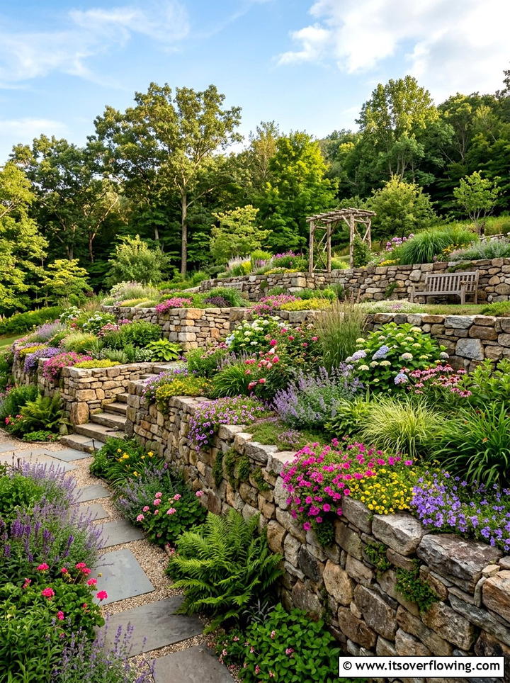 Stone Retaining Wall Garden - 25 garden ideas for front yards