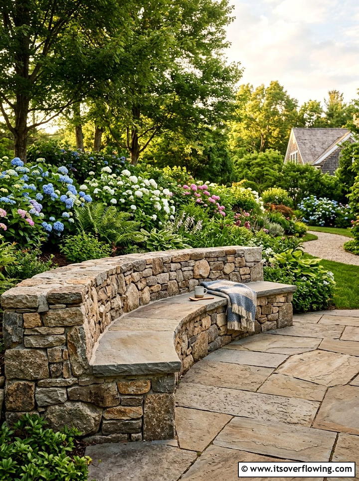 Stone Retaining Wall Seat - 25 backyard ideas with built in seating