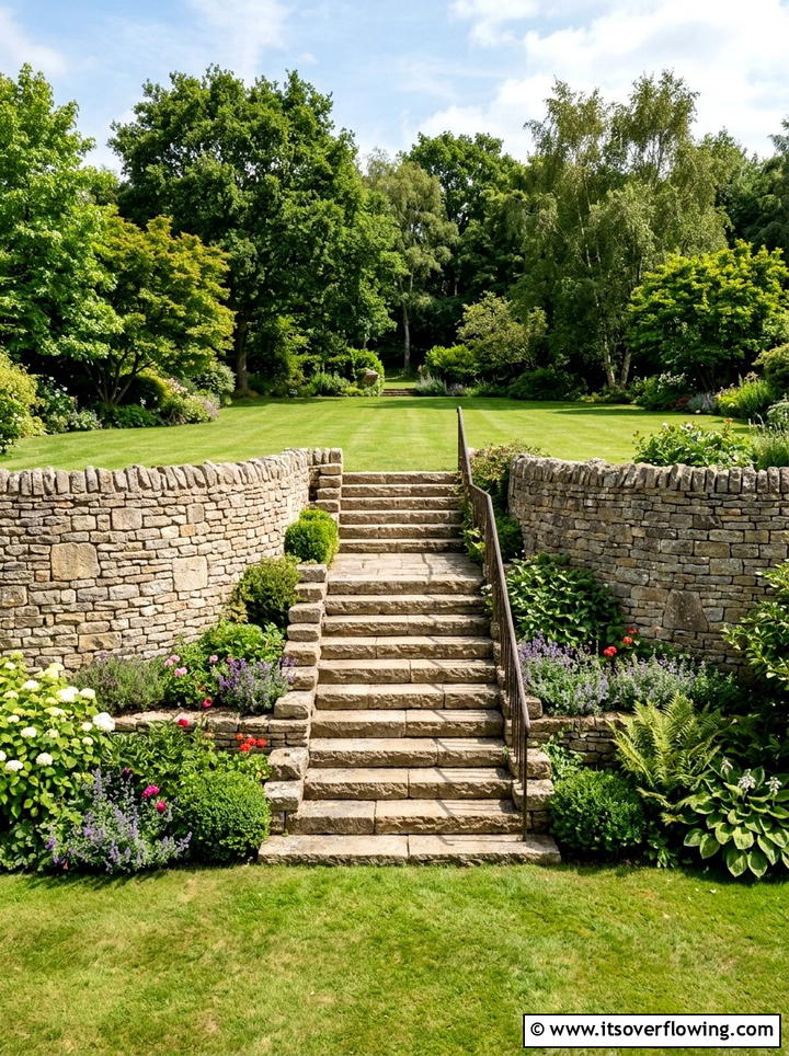 Stone Retaining Wall With Steps - 25 backyard ideas with retaining wall