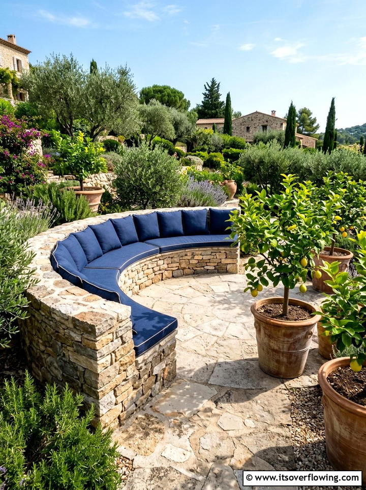 Stone Seating Wall - 25 garden ideas for family gatherings