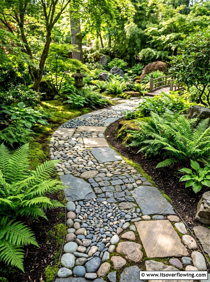 Stone Sensory Path - 25 upcycled garden ideas for schools