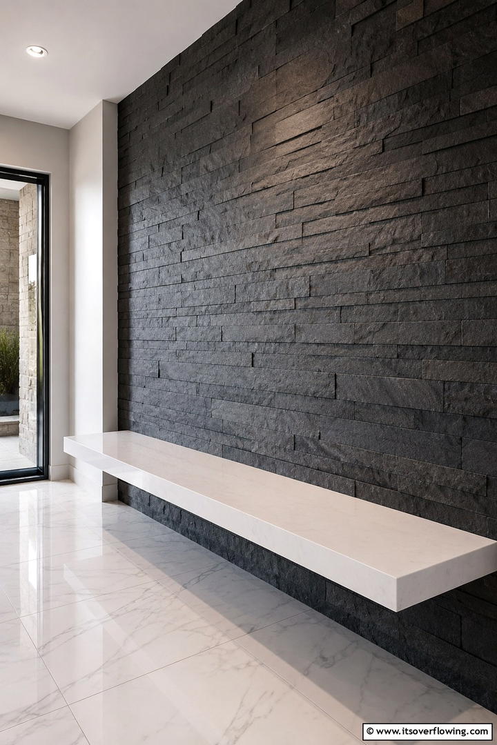 Stone Slab Bench - 30 Shower Bench Ideas for Functional Bathroom Designs