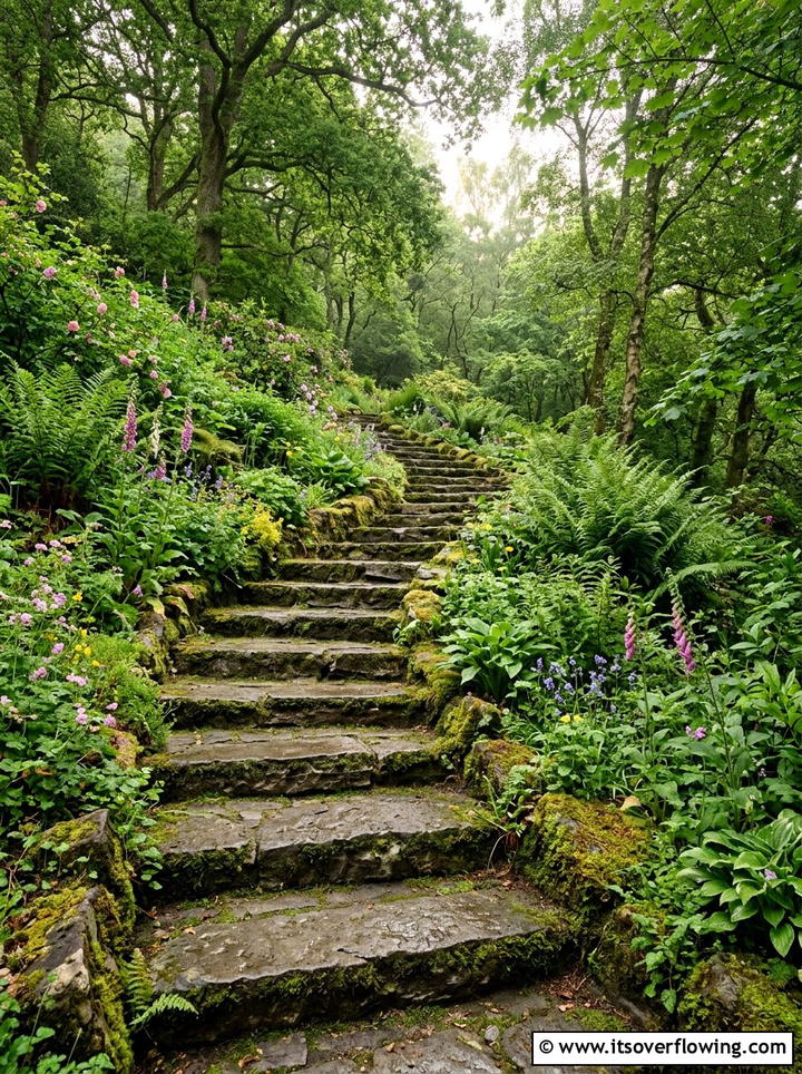 Stone Staircase - 25 garden ideas for sloped yards