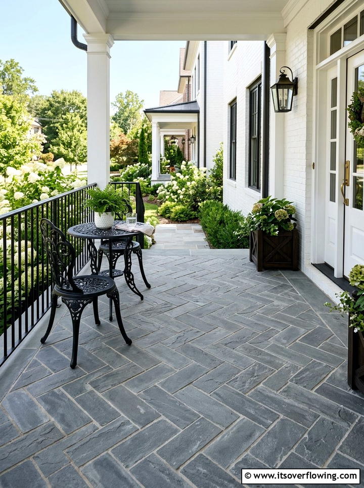 Stone Tile Flooring - 25 front porch ideas for townhouses