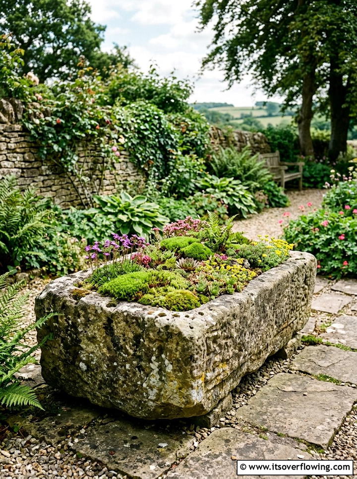 Stone Trough Planter - 25 garden ideas with pots