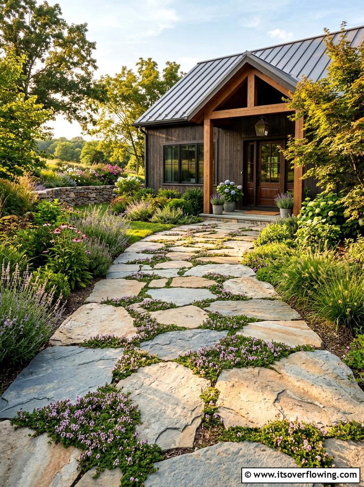 Stone Walkway - 25 creative garden ideas with high impact curb appeal