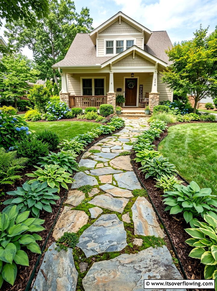 Stone Walkway - 25 garden decor ideas for front yards