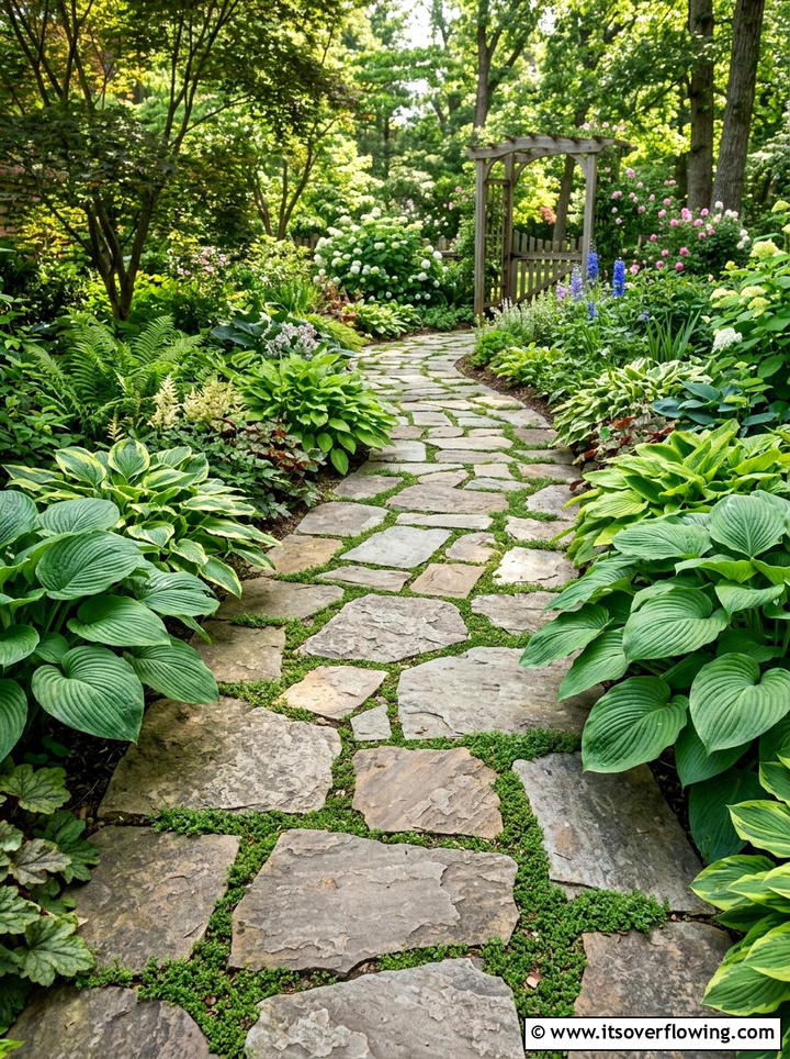 Stone Walkway Path - 25 creative garden ideas for suburban homes