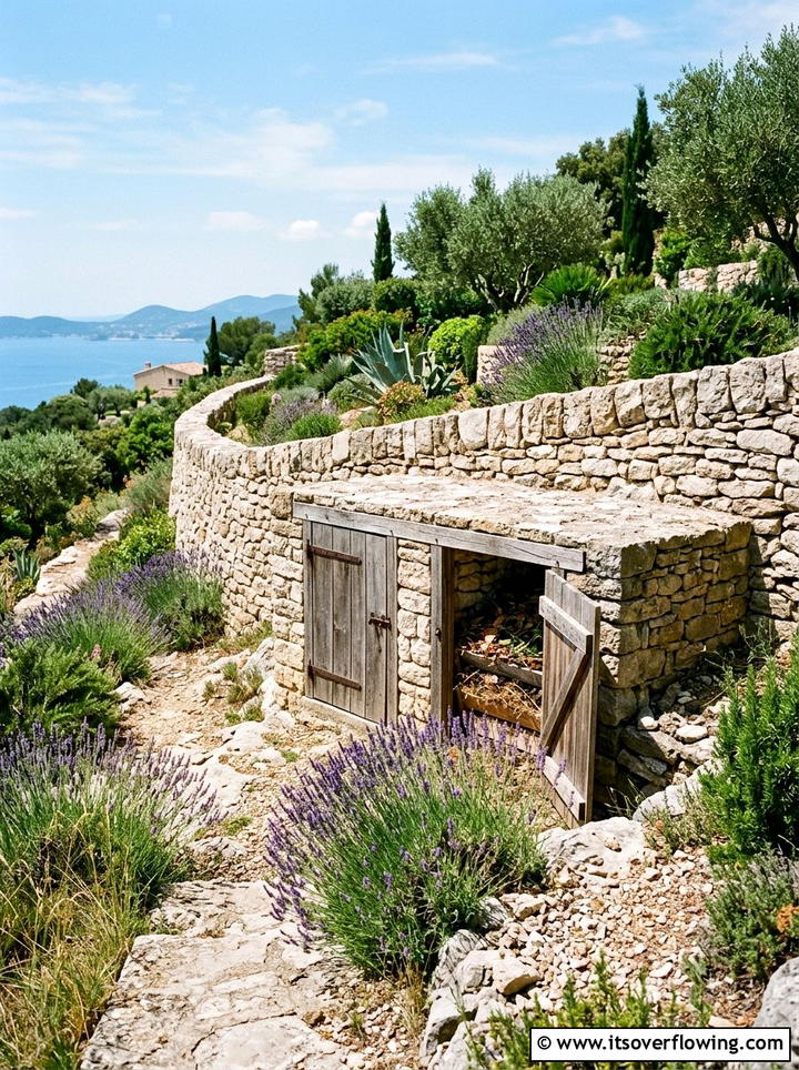 Stone Wall Compost Nook - 25 backyard ideas with compost station
